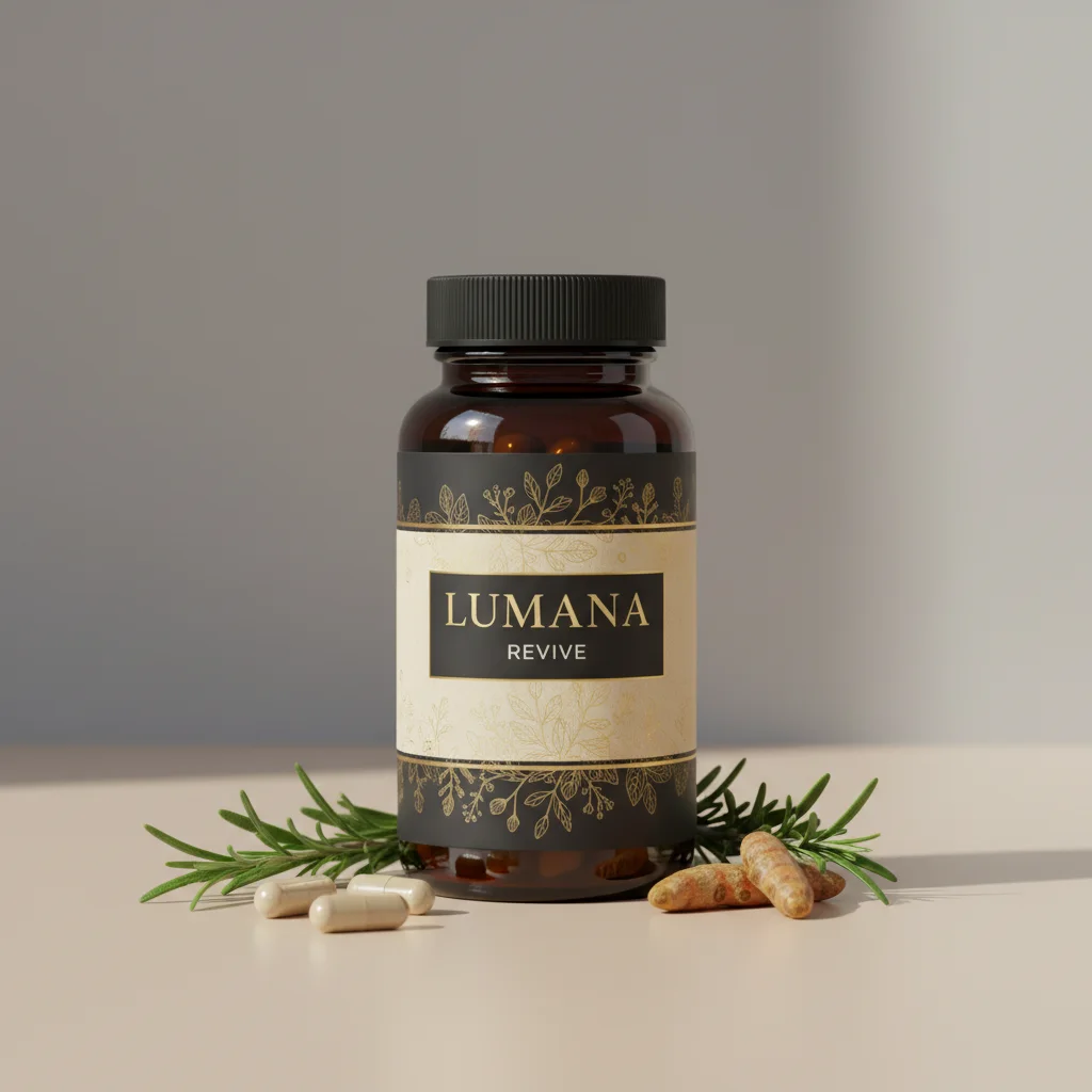 Lumana Revive vit plastburk med gröna detaljer och produktnamn på etiketten